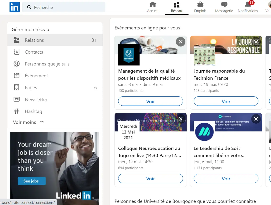 Linkedin Réseaux socaiux