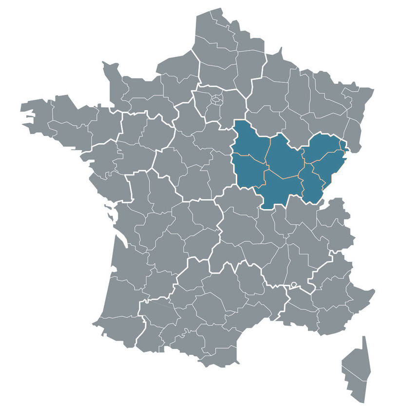 France massage - carte région Bourgogne-Franche-Comté
