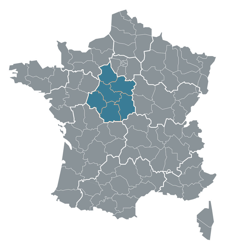 France massage - carte région Centre-Val de Loire