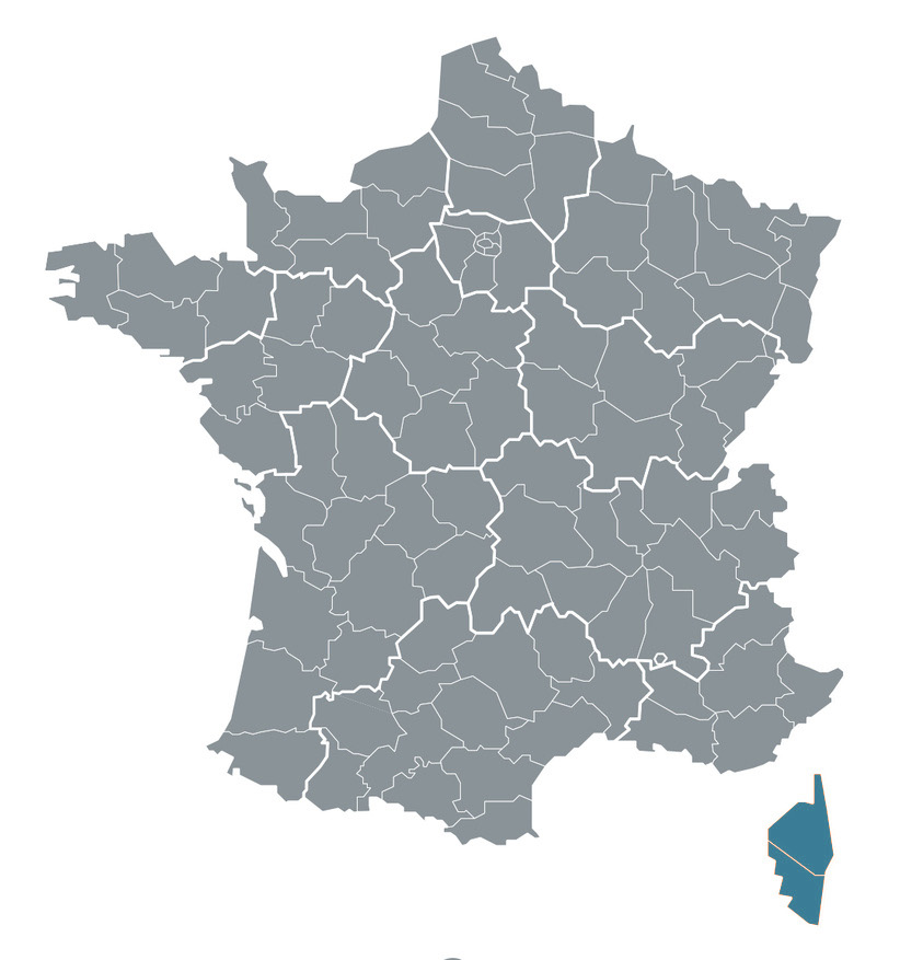 France massage - carte région Corse
