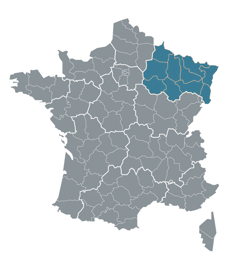 France massage - carte région Grand Est