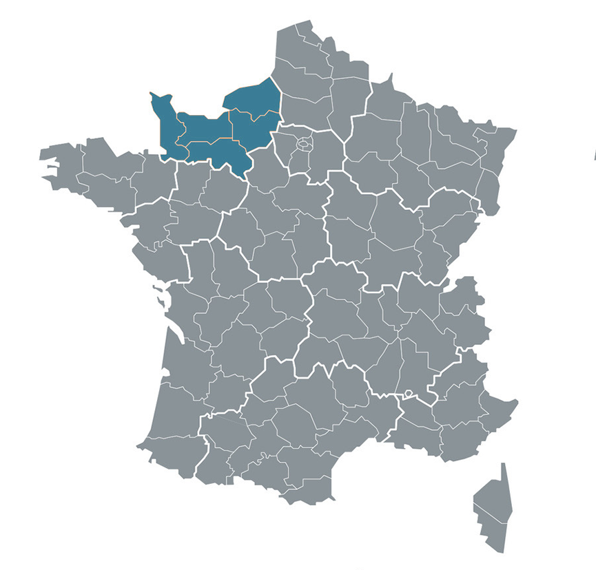 France massage - carte région Normandie