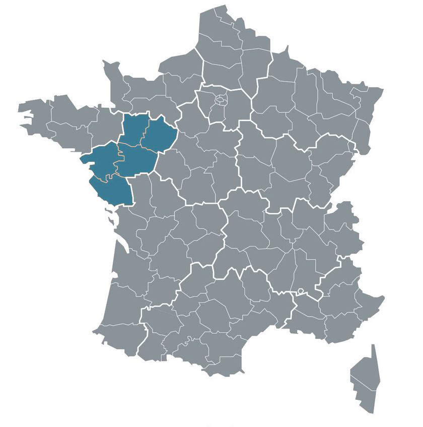 France massage - carte région Pays de la Loire