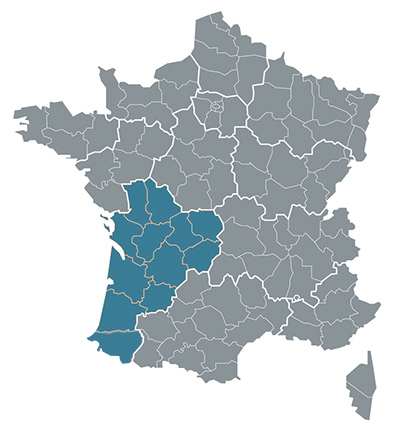 Région Nouvelle-Aquitaine après correction